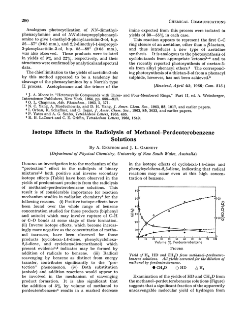 Isotope effects in the radiolysis of methanol–perdeuterobenzene solutions