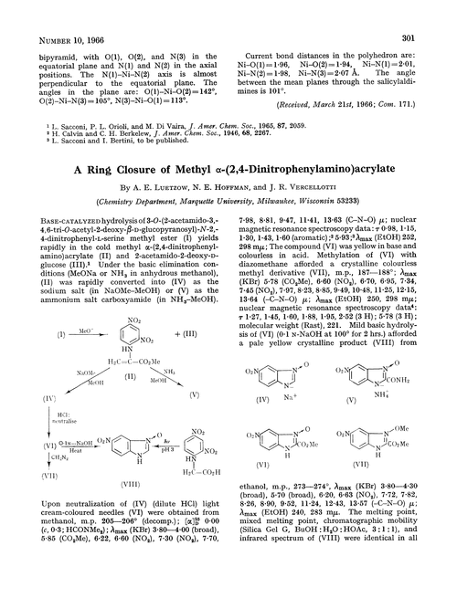 A ring closure of methyl α-(2,4-dinitrophenylamino)acrylate