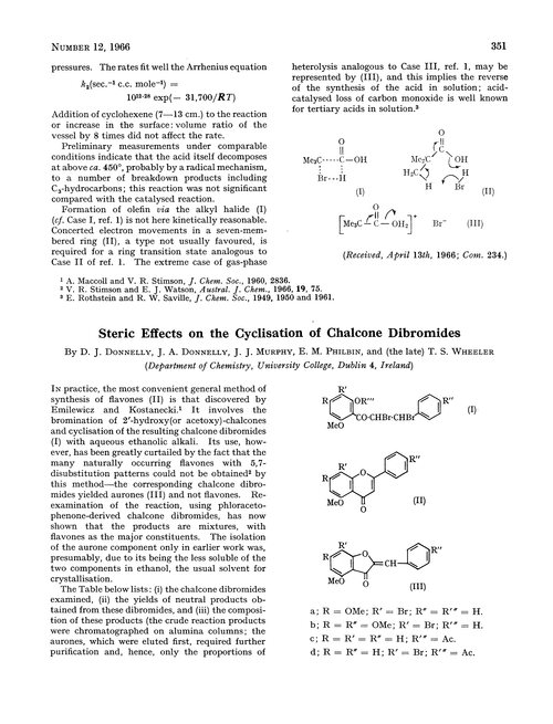 Steric effects on the cyclisation of chalcone dibromides