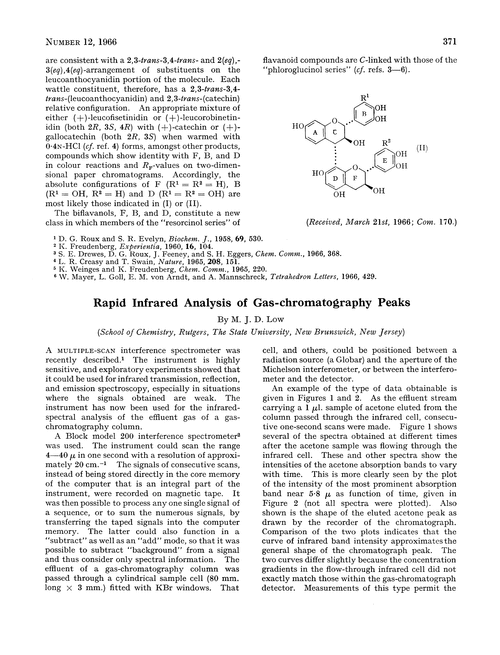 Rapid infrared analysis of gas-chromatography peaks