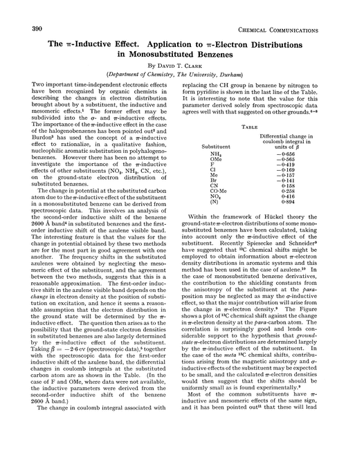 The π-inductive effect. Application to π-electron distributions in monosubstituted benzenes