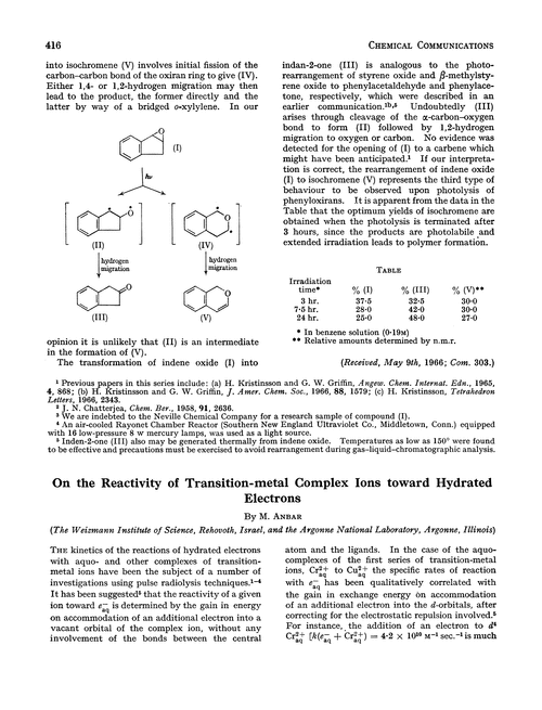 On the reactivity of transition-metal complex ions toward hydrated electrons