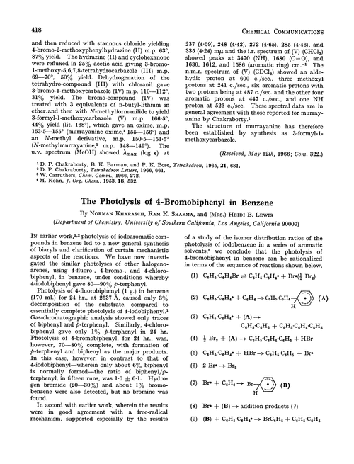 The photolysis of 4-bromobiphenyl in benzene