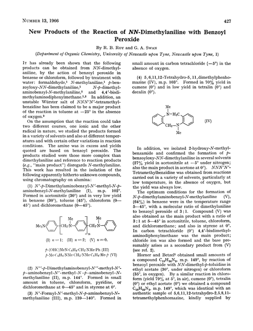 New products of the reaction of NN-dimethylaniline with benzoyl peroxide