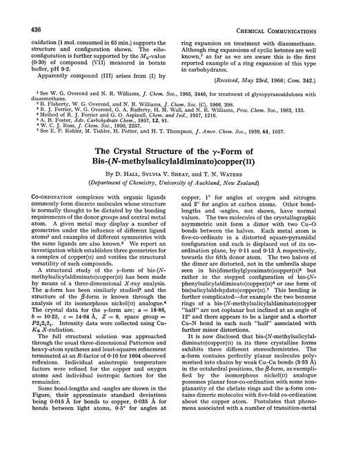 The crystal structure of the γ-form of bis-(N-methylsalicylaldiminato)copper(II)