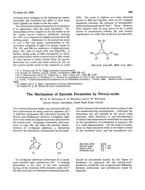 The mechanism of epoxide formation by peroxy-acids