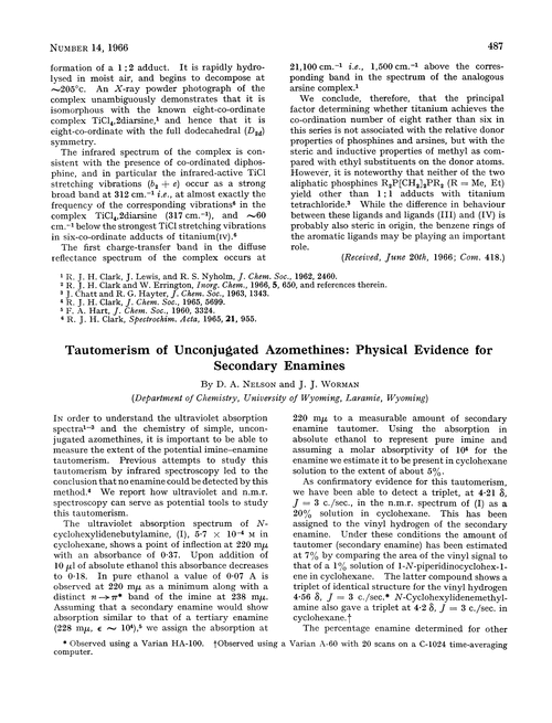 Tautomerism of unconjugated azomethines: physical evidence for secondary enamines