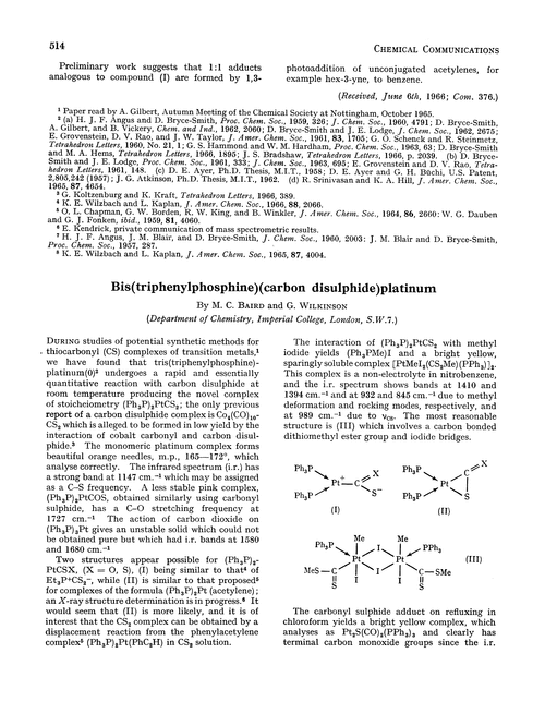 Bis(triphenylphosphine)(carbon disulphide)platinum