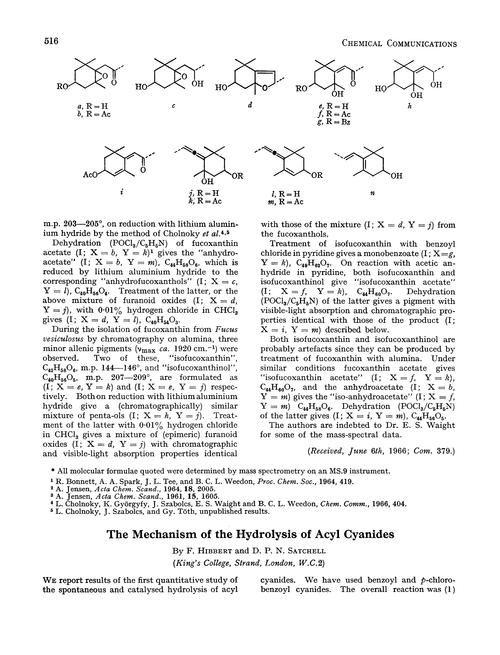 The mechanism of the hydrolysis of acyl cyanides