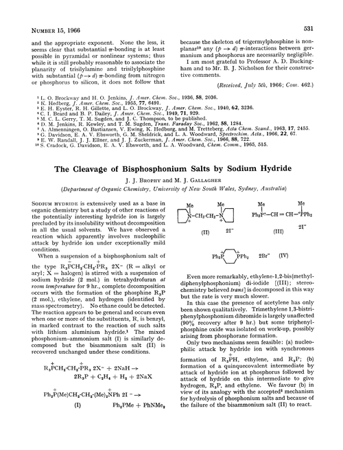 The cleavage of bisphosphonium salts by sodium hydride