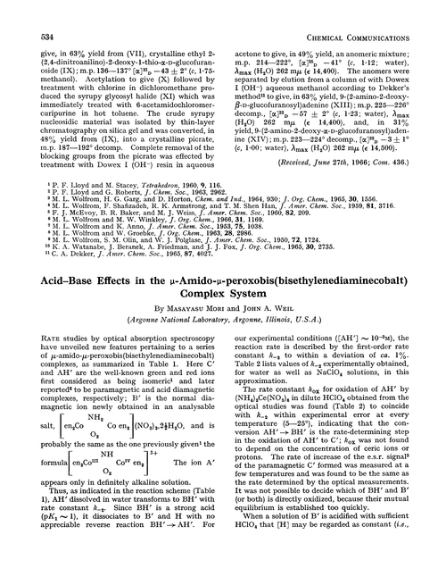 Acid–base effects in the µ-amido-µ-peroxobis(bisethylenediaminecobalt) complex system