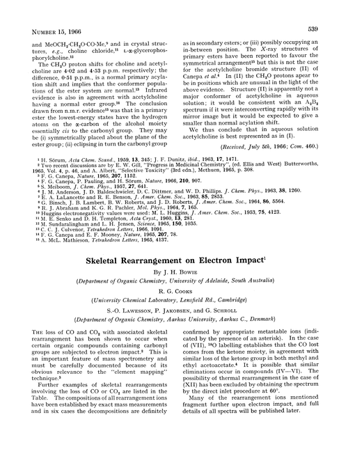Skeletal rearrangement on electron impact