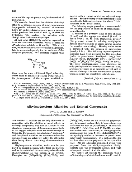 Alkylmagnesium alkoxides and related compounds