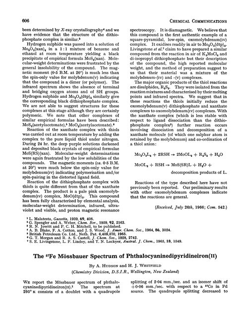 The 57Fe Mössbauer spectrum of phthalocyaninedipyridineiron(II)