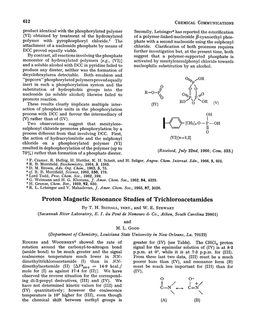 Proton magnetic resonance studies of trichloroacetamides