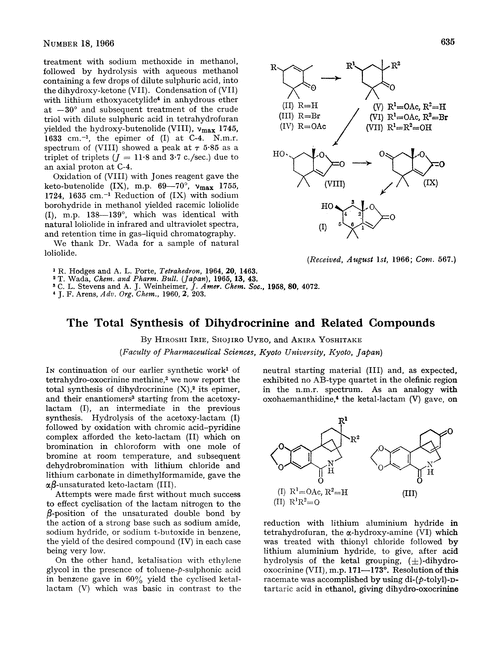 The total synthesis of dihydrocrinine and related compounds