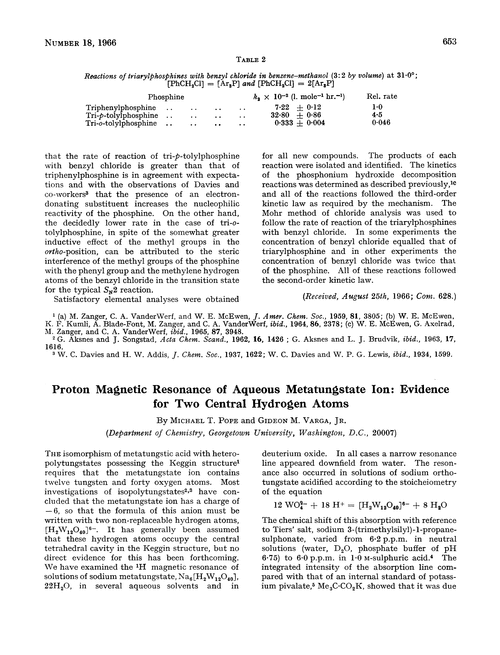 Proton magnetic resonance of aqueous metatungstate ion: evidence for two central hydrogen atoms