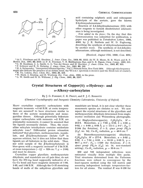 Crystal structures of copper(II)α-hydroxy- and α-alkoxy-carboxylates