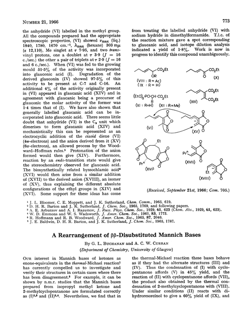 A rearrangement of ββ-disubstituted Mannich bases
