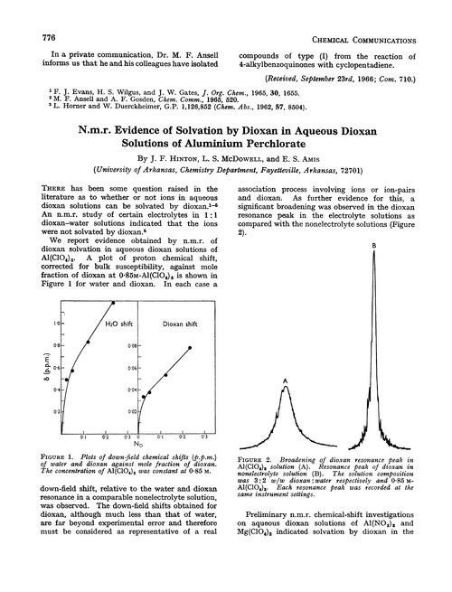 N.m.r. evidence of solvation by dioxan in aqueous dioxan solutions of aluminium perchlorate