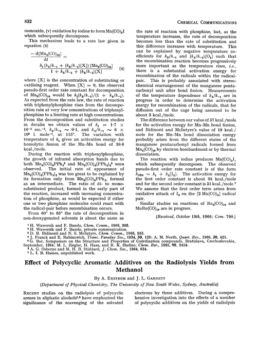Effect of polycyclic aromatic additives on the radiolysis yields from methanol