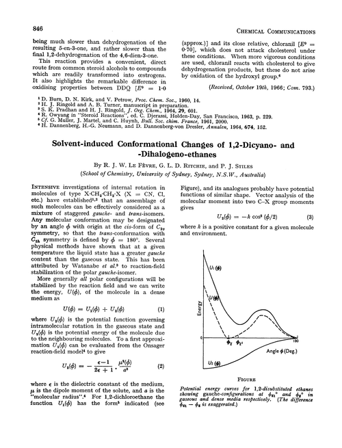 Solvent-induced conformational changes of 1,2-dicyano- and -dihalogeno-ethanes