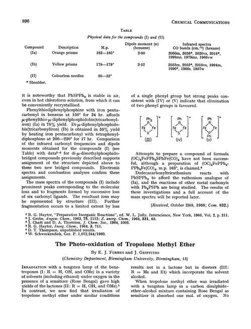 The photo-oxidation of tropolone methyl ether