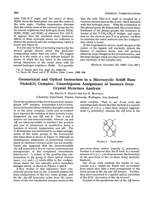 Geometrical and optical isomerism in a macrocyclic Schiff base nickel(II) complex: unambiguous assignment of isomers from crystal structure analysis
