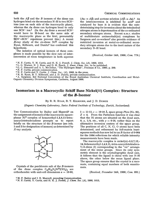 Isomerism in a macrocyclic Schiff base nickel(II) complex: structure of the B-isomer
