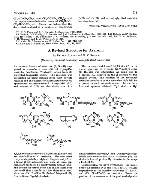 A Revised Structure For Averufin Chemical Communications London Rsc Publishing