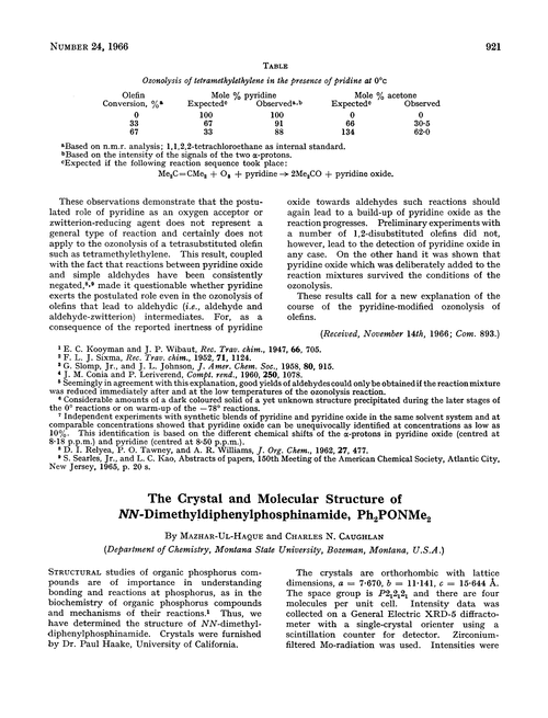 The crystal and molecular structure of NN-dimethyldiphenyphosphinamide, Ph2PONMe2