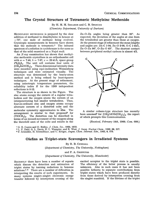 The crystal structure of tetrameric methylzinc methoxide