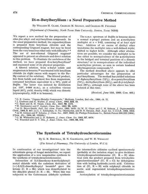 Di-n-butylberyllium: a novel preparative method