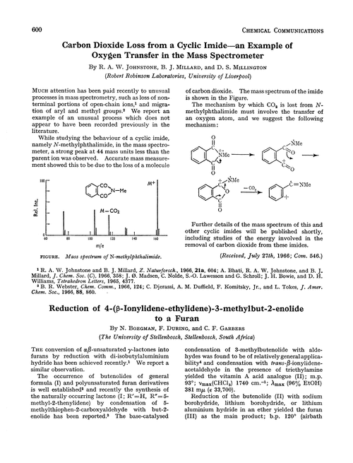 Reduction of 4-(β-ionylidene-erthylidene)-3-methylbut-2-enolide to a furan