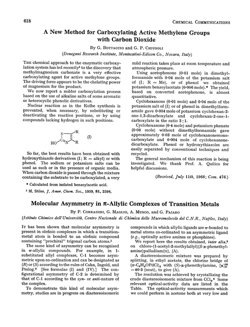 Molecular asymmetry in π-allylic complexes of transition metals