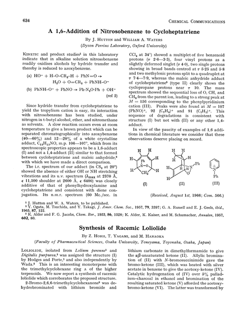 A 1,6-addition of nitrosobenzene to cycloheptatriene