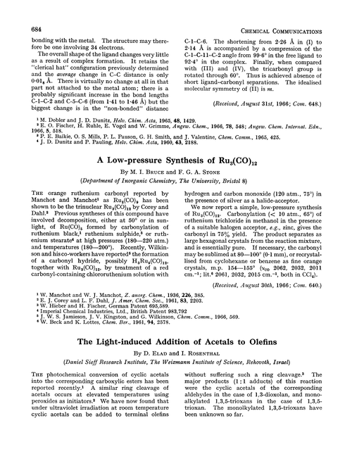 A low-pressure synthesis of Ru3(CO)12