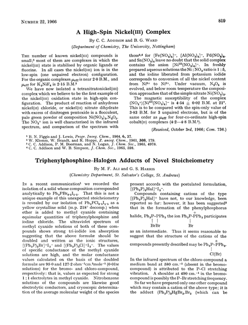 Triphenylphosphine–halogen adducts of novel stocheiometry