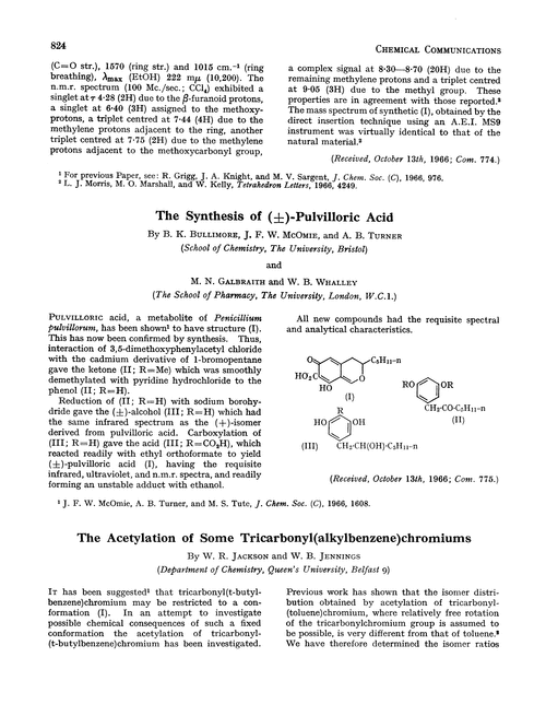 The synthesis of (±)-pulvilloric acid