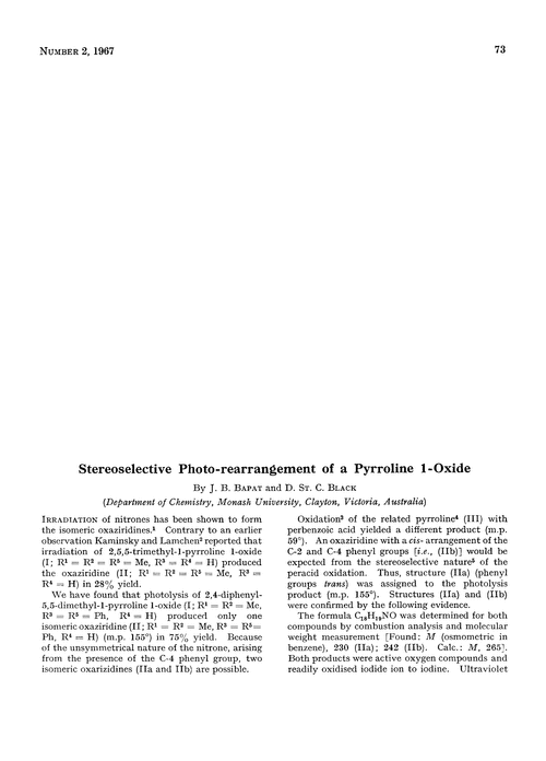 Stereoselective photo-rearrangement of a pyrroline 1-oxide