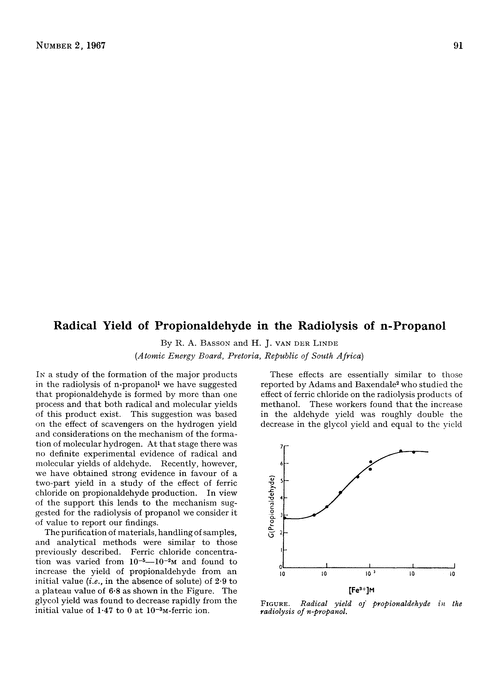 Radical yield of propionaldehyde in the radiolysis of n-propanol