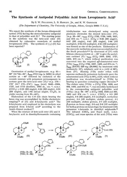 The synthesis of antipodal polyalthic acid from levopimaric acid