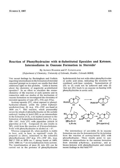 Reaction of phenylhydrazine with α-substituted epoxides and ketones. Intermediates in osazone formation in steroids