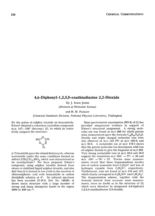 4,6-Diphenyl-1,2,3,5-oxathiadiazine 2,2-dioxide