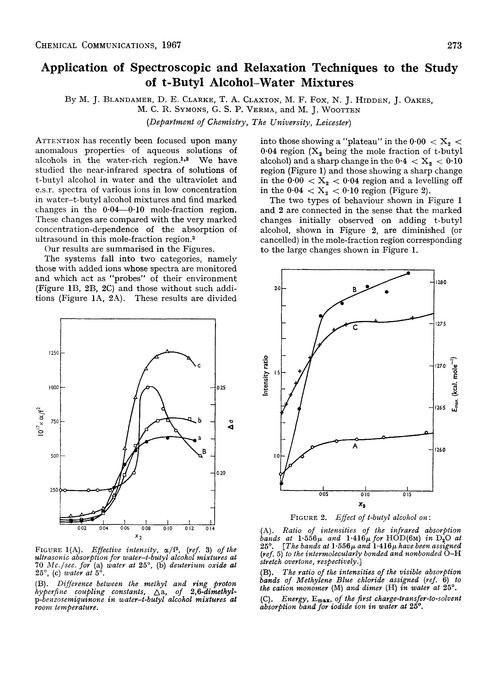 Application of spectroscopic and relaxation techniques to the study of t-butyl alcohol–water mixtures