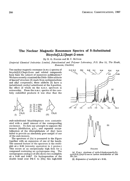 The nuclear magnetic resonance spectra of 5-substituted bicyclo[2,2,1]hept-2-enes