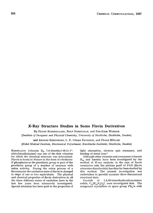 X-Ray structure studies in some flavin derivatives