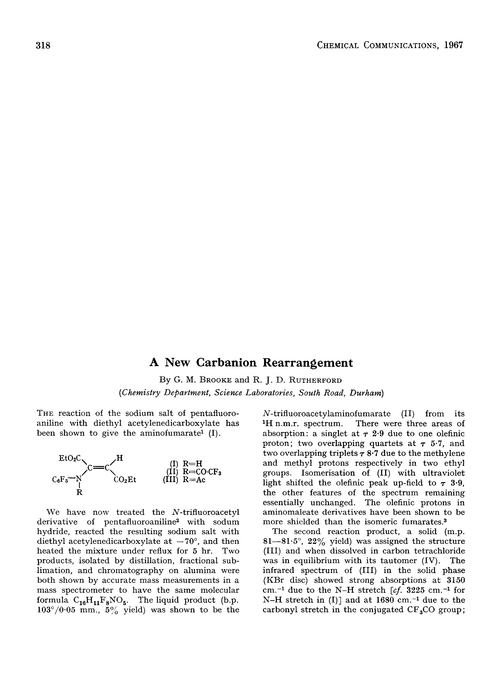 A new carbanion rearrangement