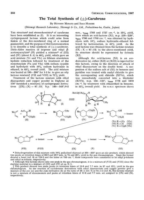 The total synthesis of (±)-carabrone