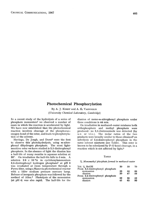 Photochemical phosphorylation